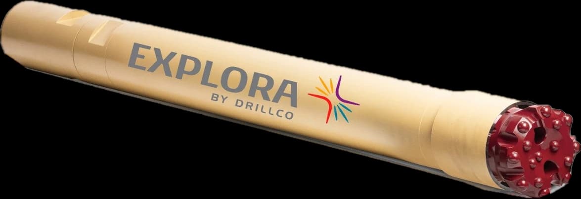 Marteau fond de trou Drillco EXPLORA et son taillant